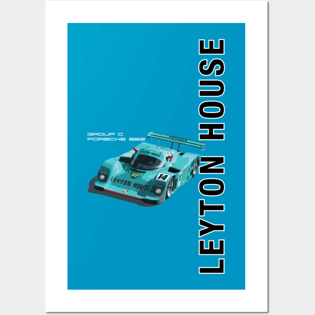 Retro Le Mans 24 Hours T-Shirt - Leyton House 962 Group C Design Wall Art by funkymonkeytees